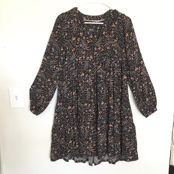 Anthropologie Maeve Amber Floral V-Neck Tiered Long Sleeve Peasant Dress Sz XS - Picture 2 of 8